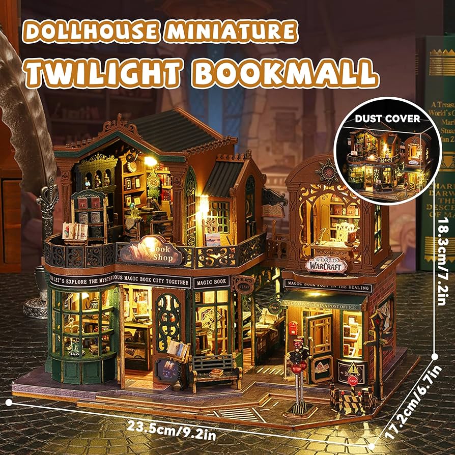 155 ミニチュア ブックハウス ブックカフェ ドールハウス ドールハウス 手作り キット セット ミニチュア ブックカフェ